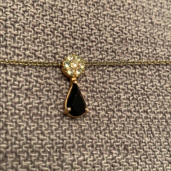 Teardrop Necklace with Faux Diamonds & Blue Stone - Picture 6 of 8